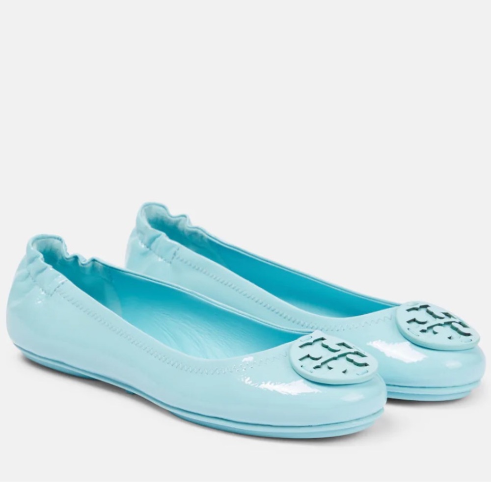 Tory Burch Blue Minnie Travel Ballet